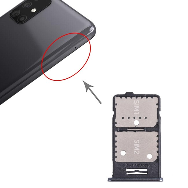 SIM + Micro SD kaart houder voor Samsung Galaxy M31s SM-M317 (Zilver) voor 6,90 €