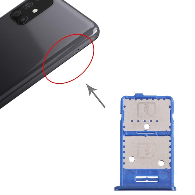 SIM + Micro SD kaart houder voor Samsung Galaxy M31s SM-M317 (Blauw) voor 6,90 €