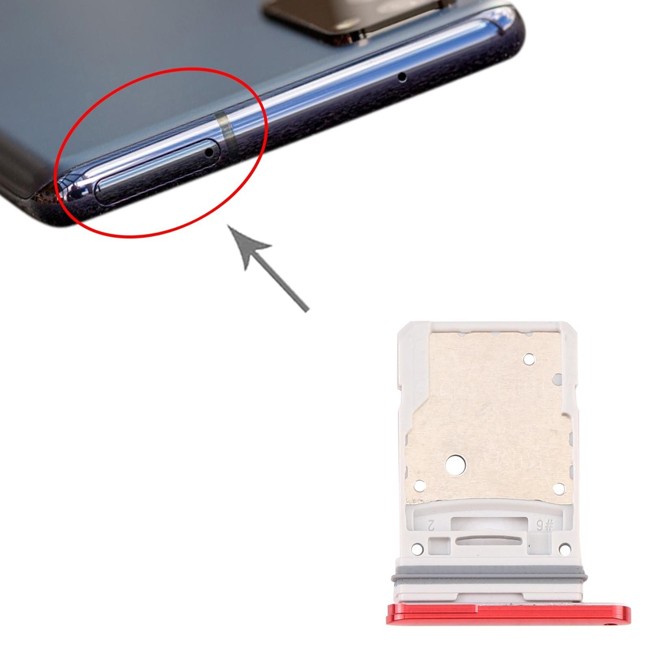 Tiroir carte SIM + Micro SD pour Samsung Galaxy S20 FE 5G SM-G781B (Rouge) à 6,90 €