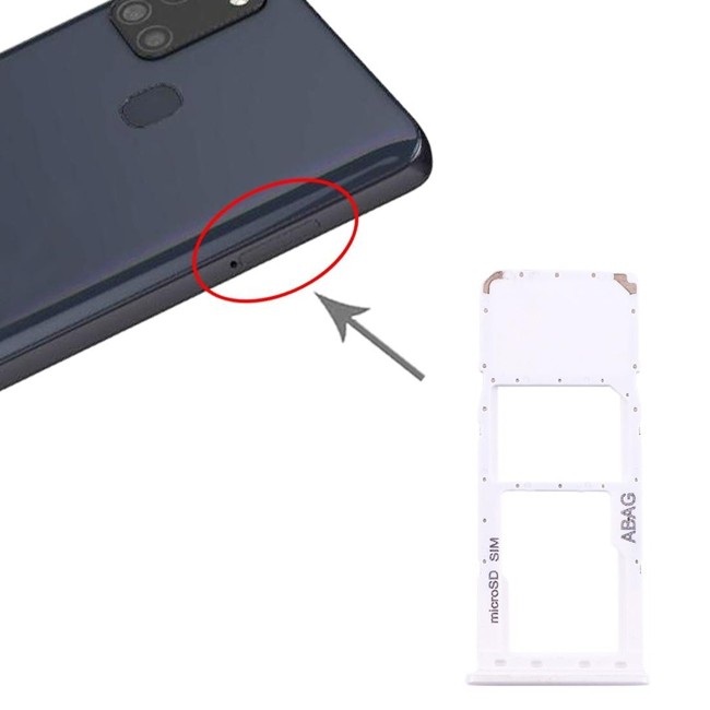 SIM + Micro SD kaart houder voor Samsung Galaxy A21s SM-A217 (Wit) voor 5,90 €