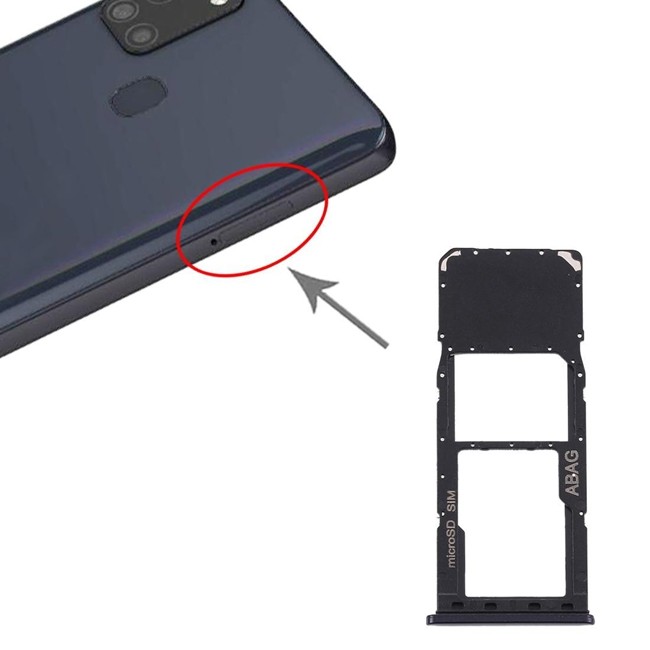 Tiroir carte SIM + Micro SD pour Samsung Galaxy A21s SM-A217 (Noir) à 5,90 €