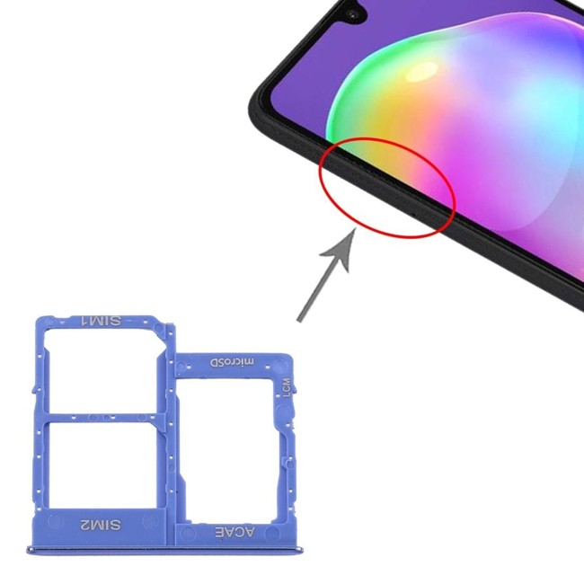 Tiroir carte SIM + Micro SD pour Samsung Galaxy A31 SM-A315 (Bleu) à 7,40 €