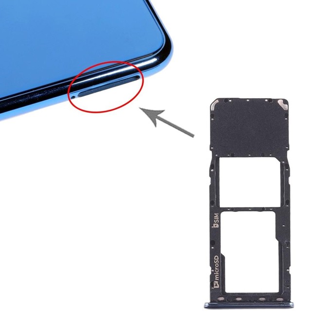 SIM + Micro SD Kartenhalter für Samsung Galaxy A7 2018 SM-A750F (Schwarz) für 6,45 €