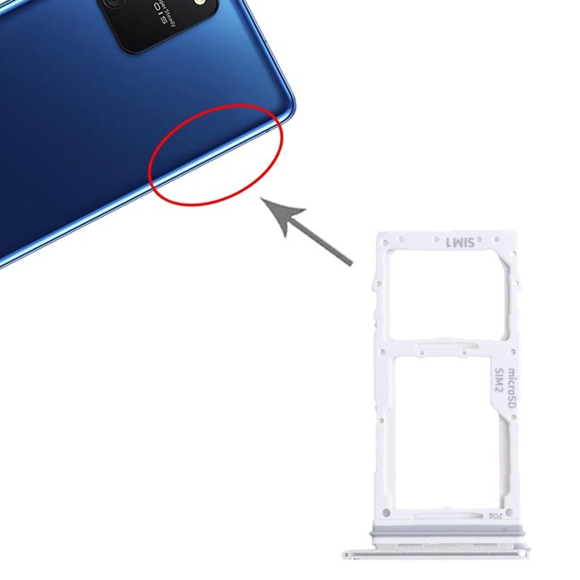 Tiroir carte SIM + Micro SD pour Samsung Galaxy S10 Lite SM-G770 (Argent) à 6,05 €