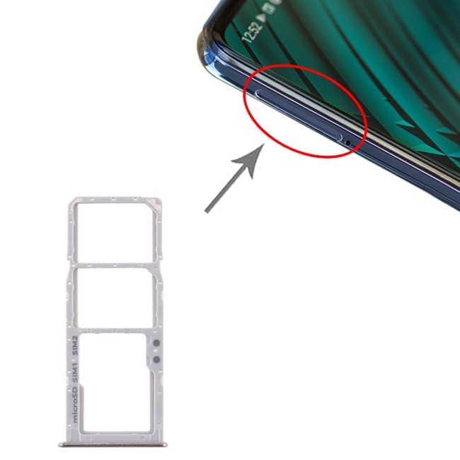 SIM + Micro SD kaart houder voor Samsung Galaxy A51 SM-A515 (Zilver) voor 5,90 €