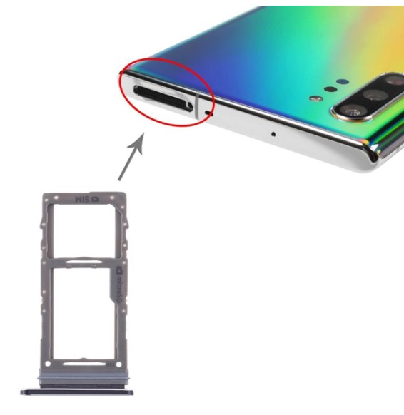 SIM + Micro SD Card Tray for Samsung Galaxy Note 10+ SM-N975 (Black)