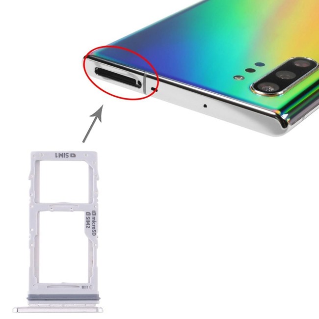 SIM + Micro SD Kartenhalter für Samsung Galaxy Note 10+ SM-N975 (Weiss) für 5,90 €