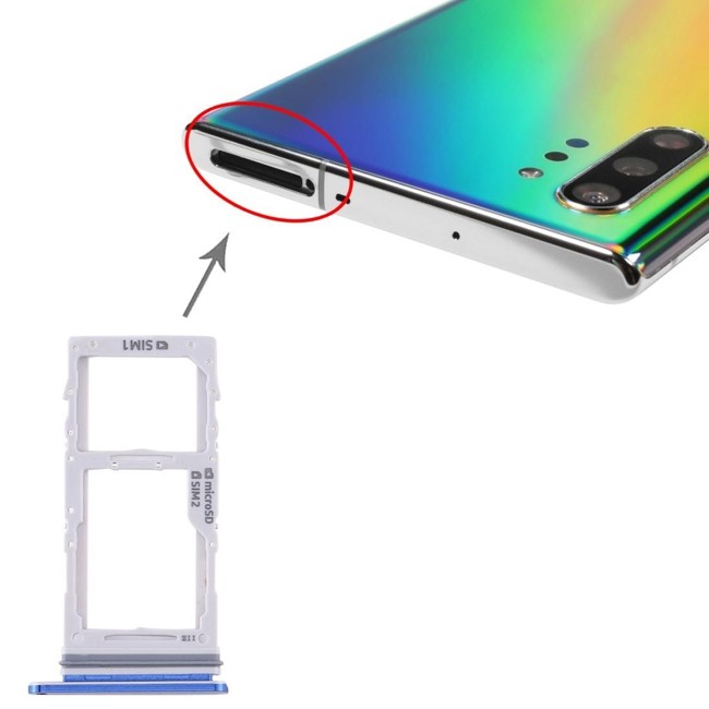 Tiroir carte SIM + Micro SD pour Samsung Galaxy Note 10+ SM-N975 (Bleu) à 5,90 €
