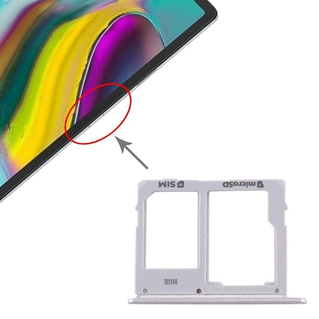 SIM + Micro SD kaart houder voor Samsung Galaxy Tab S5e SM-T720 / SM-T725 (Zilver) voor €9.90
