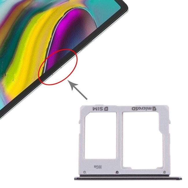 SIM + Micro SD kaart houder voor Samsung Galaxy Tab S5e SM-T720 / SM-T725 (Zwart) voor 9,90 €