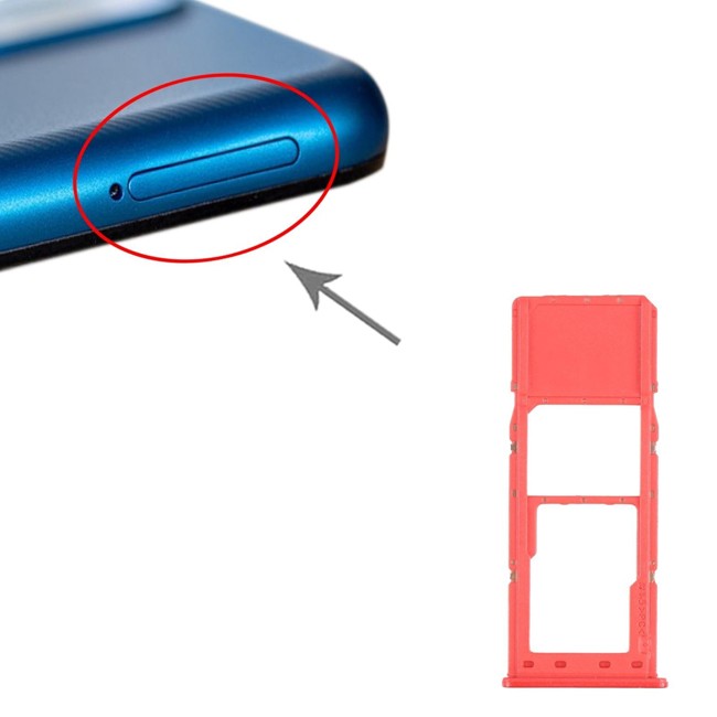 SIM + Micro SD Card Tray for Samsung Galaxy A12 SM-A125 (Red) at 5,90 €