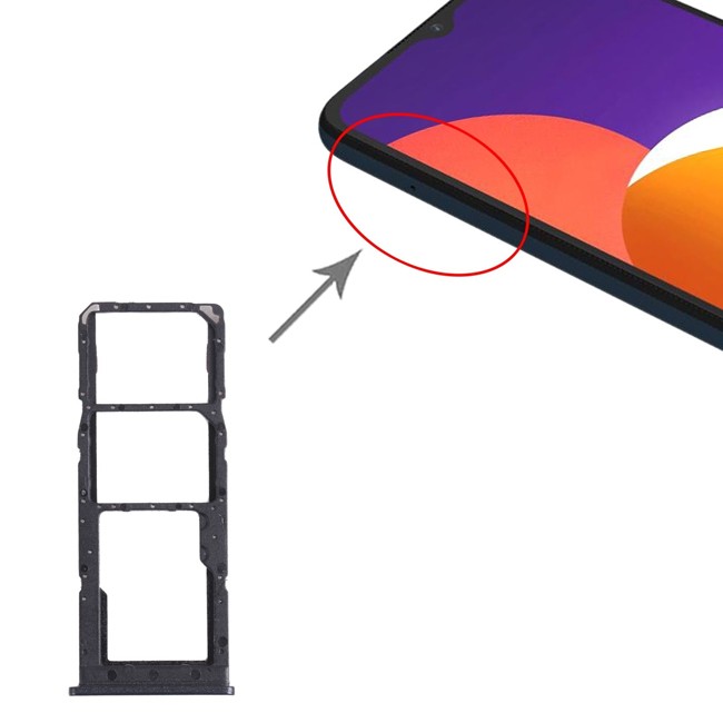 SIM + Micro SD kaart houder voor Samsung Galaxy M12 SM-M127 (Zwart) voor 6,90 €