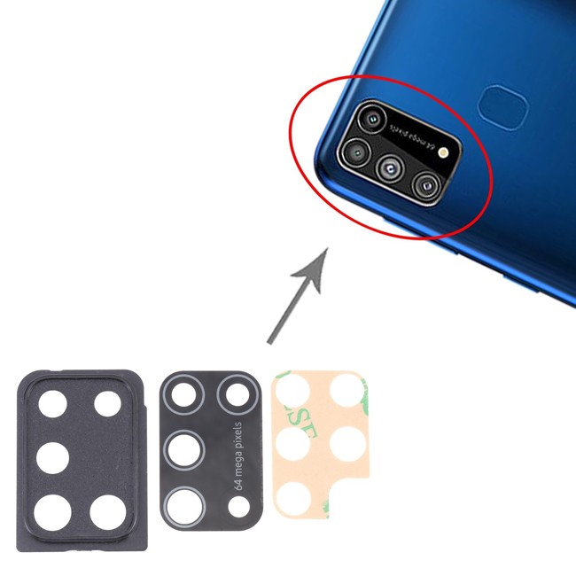 10x Camera Lens Cover for Samsung Galaxy M31 SM-M315 (Black) at 14,90 €