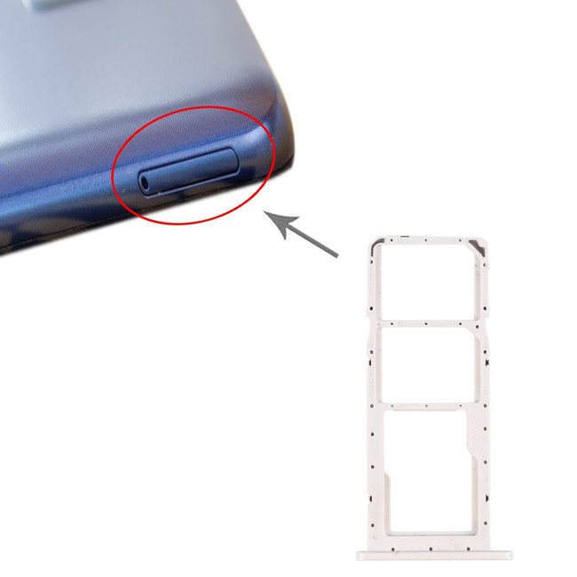 SIM + Micro SD Card Tray for Samsung Galaxy A02s SM-A025 (White)