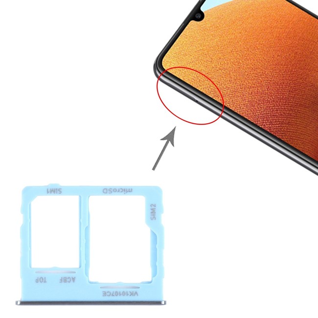 Tiroir carte SIM + Micro SD pour Samsung Galaxy A32 5G SM-A326B (Bleu) à 5,90 €