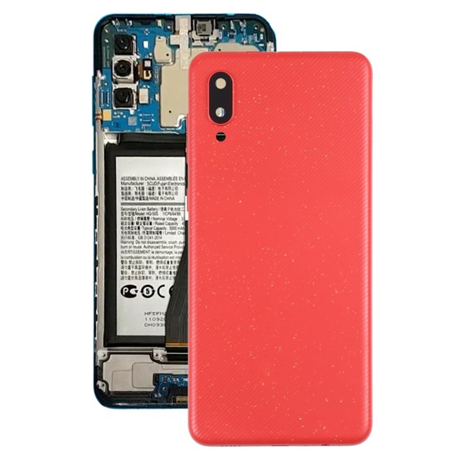 Cache arrière avec lentille pour Samsung Galaxy A02 SM-A022 (Rouge)(Avec Logo) à 15,90 €