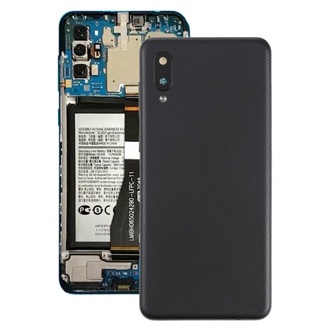 Cache arrière avec lentille pour Samsung Galaxy A02 SM-A022 (Noir)(Avec Logo) à 15,90 €