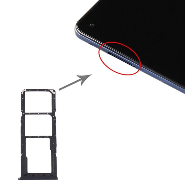 SIM + Micro SD Card Tray for Samsung Galaxy A21s SM-A217 (Black) at 5,90 €