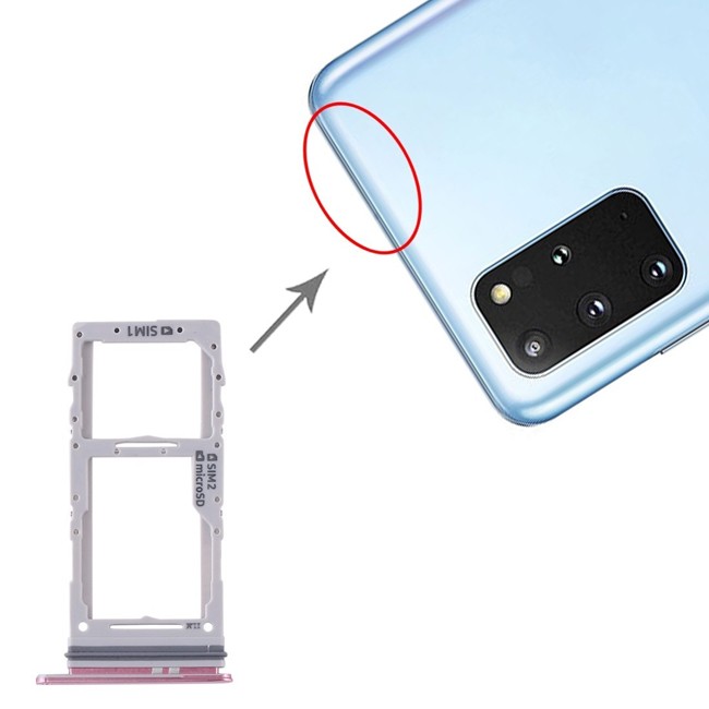 SIM + Micro SD Card Tray for Samsung Galaxy S20+ SM-G985 / SM-G986 (Pink) at 5,90 €