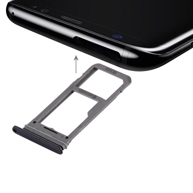 SIM + Micro SD Kartenhalter für Samsung Galaxy S8+ SM-G955 (Schwarz) für 5,90 €