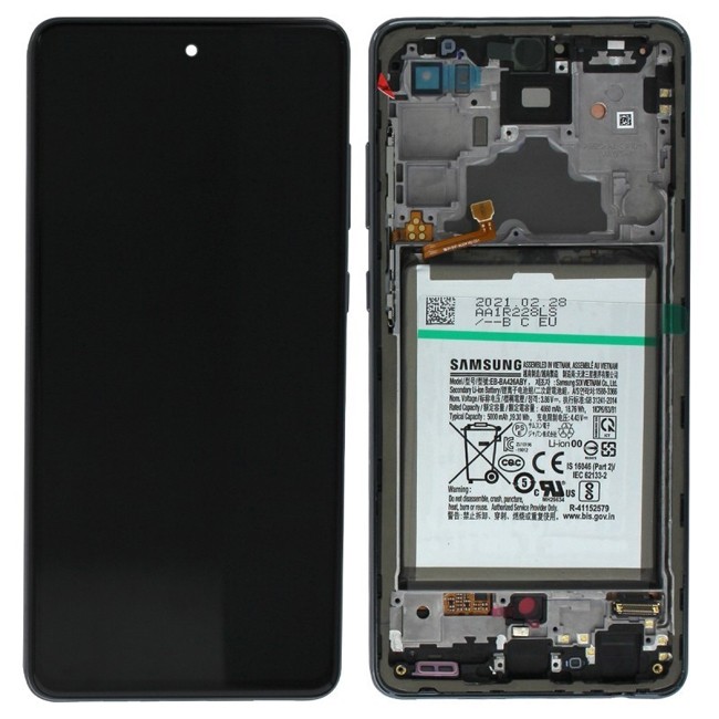 Origineel LCD scherm met frame + batterij voor Samsung Galaxy A72 SM-A725 / A72 5G SM-A726 Zwart voor €111.90
