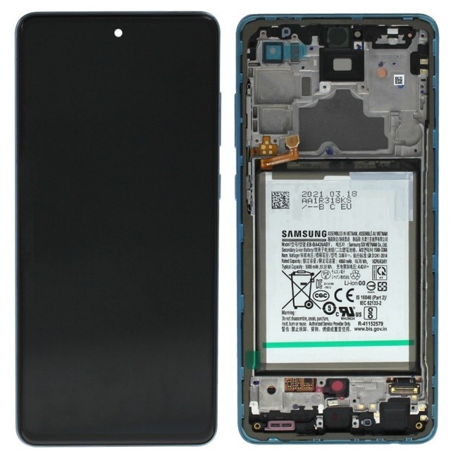 Original LCD Screen with Frame + Battery for Samsung Galaxy A72 SM-A725 / A72 5G SM-A726 Blue at €111.90