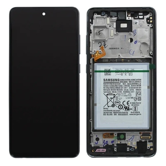 Original Display LCD mit Rahmen + Akku für Samsung Galaxy A52 SM-A525 / A52 5G SM-526B Lila für 106,79 €