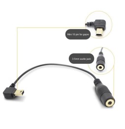 Mini USB auf 3.5mm Mikrofon Adapterkabel für GoPro HERO 4/3+/3 16.5cm für 13,95 €