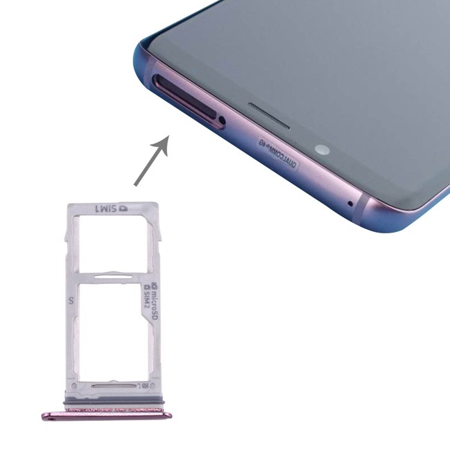 SIM + Micro SD Card Tray for Samsung Galaxy S9+ SM-G965 (Purple) at 6,90 €