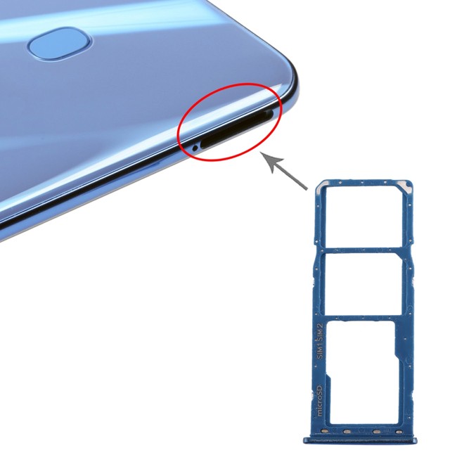 Tiroir carte SIM + Micro SD pour Samsung Galaxy A20 SM-A205 (Bleu) à 6,90 €