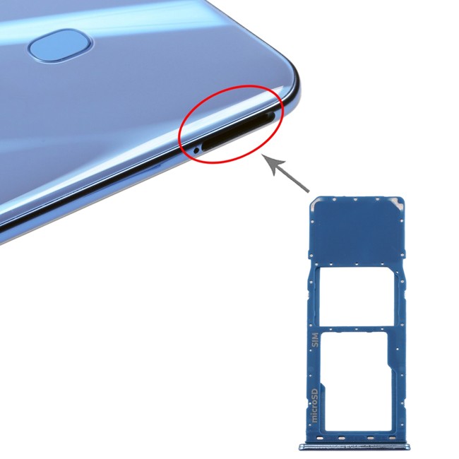 SIM + Micro SD kaart houder voor Samsung Galaxy A20 SM-A205 (Blauw) voor 6,90 €