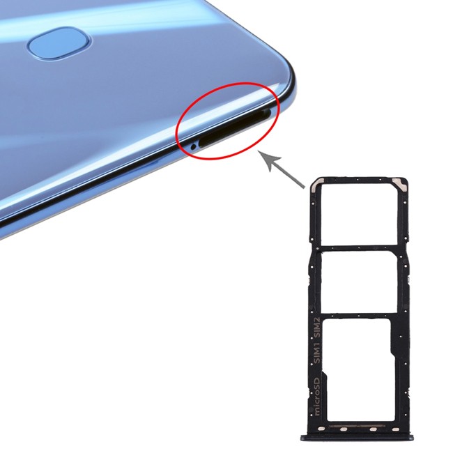 SIM + Micro SD kaart houder voor Samsung Galaxy A50 SM-A505 (Zwart) voor 6,90 €