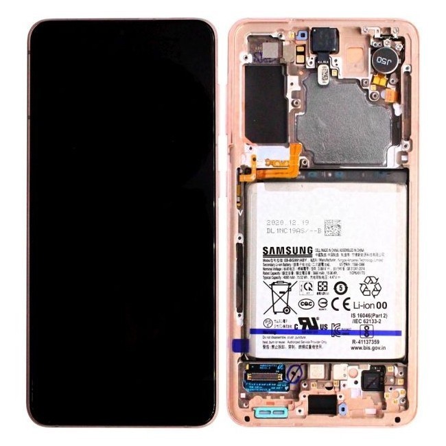 Original Display LCD mit Akku für Samsung Galaxy S21 5G SM-G991B Rosa für 219,90 €