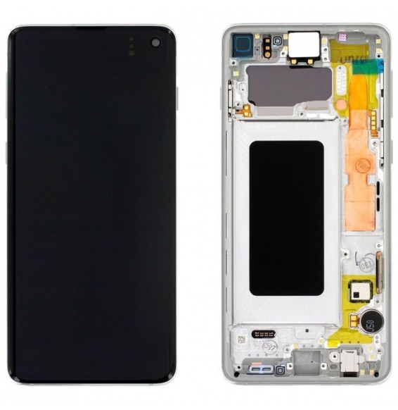 Écran LCD original avec châssis pour Samsung Galaxy S10 SM-G973 (Blanc) à 249,90 €