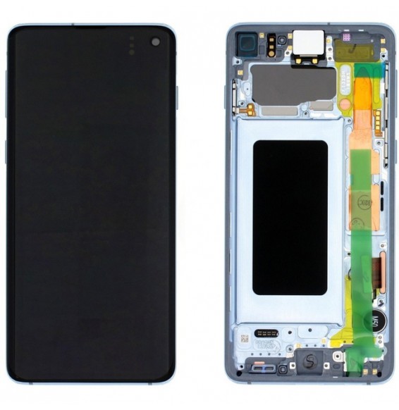 Écran LCD original avec châssis pour Samsung Galaxy S10 SM-G973 (Bleu)