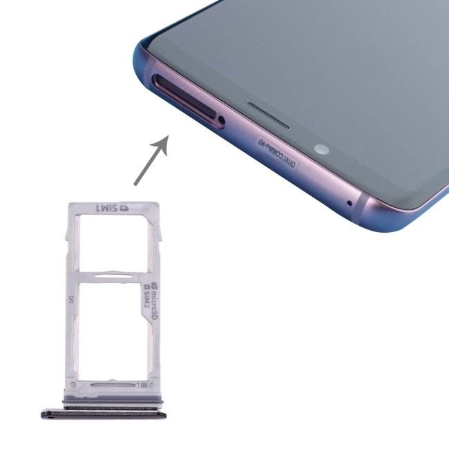 Tiroir carte SIM + Micro SD pour Samsung Galaxy S9+ SM-G965 (Noir) à 6,90 €