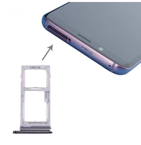 SIM + Micro SD Card Tray for Samsung Galaxy S9 SM-G960 (Black)