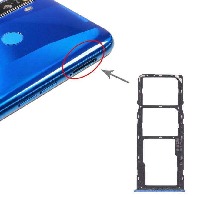 Dual SIM + Micro SD kaart houder voor OPPO Realme 5 (Blauw) voor 6,79 €