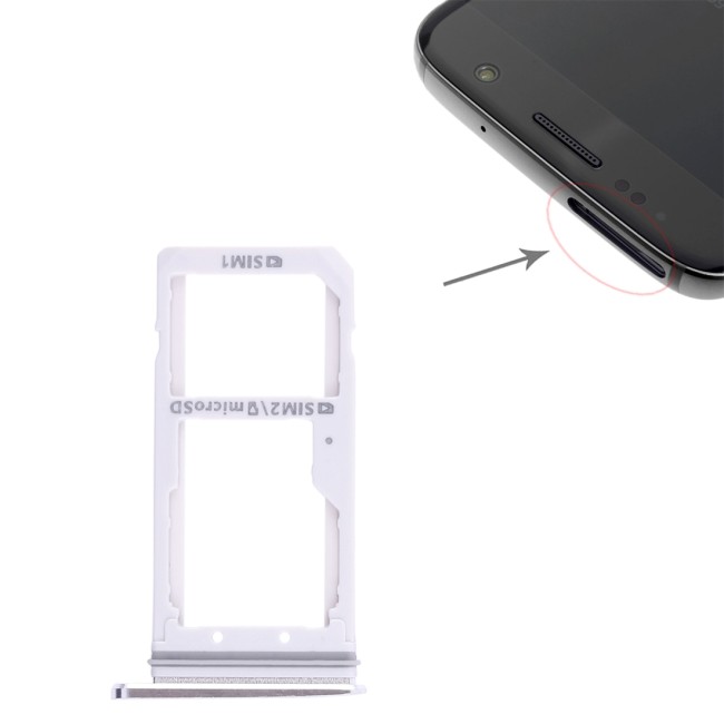 Tiroir carte SIM + Micro SD pour Samsung Galaxy S7 SM-G930 (Blanc) à 5,90 €