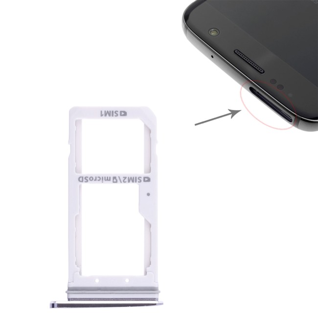SIM + Micro SD kaart houder voor Samsung Galaxy S7 SM-G930 (Zwart) voor 5,90 €