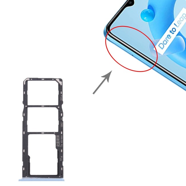 Dual SIM + Micro SD kaart houder voor OPPO Realme C11 (2021) RMX3231 (Blauw) voor 9,90 €