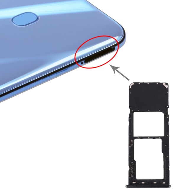 SIM + Micro SD Card Tray for Samsung Galaxy A30 SM-A305 (Black) at 6,90 €