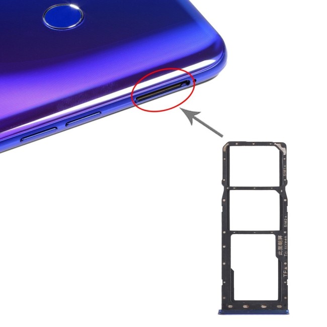 Dual SIM + Micro SD Karten Halter für OPPO Realme 3 Pro RMX1851 (Blau) für 8,90 €