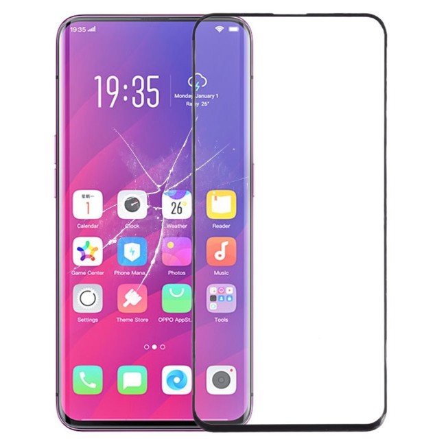 Outer Glass Lens for OPPO Find X (Black) at 19,90 €