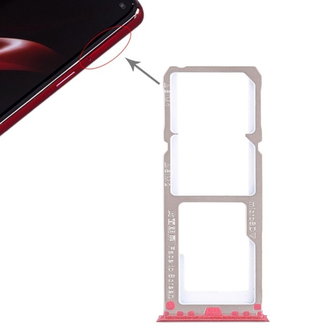 Tiroir double carte SIM + Micro SD pour OPPO A3 (Rouge) à 12,95 €