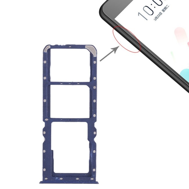 Dual SIM + Micro SD Karten Halter für OPPO A3s (Blau) für 6,90 €