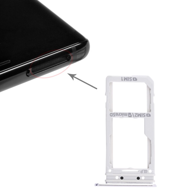 SIM + Micro SD kaart houder voor Samsung Galaxy Note 8 SM-N950 (Silver) at 6,90 €