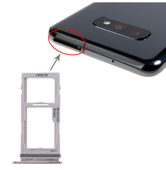 SIM + Micro SD Card Tray for Samsung Galaxy S10 SM-G973 (White)