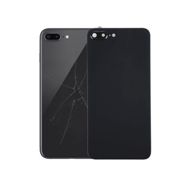 Rückseite Akkudeckel Glas mit Linse und Kleber für iPhone 8 Plus (Schwarz)(Mit Logo) für 14,90 €