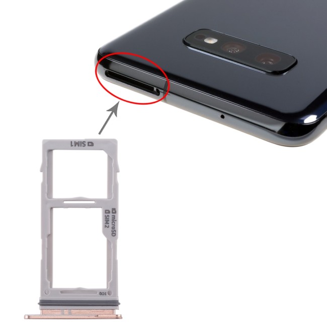 SIM + Micro SD Kartenhalter für Samsung Galaxy S10 SM-G973 (Rosa Gold) für 6,90 €